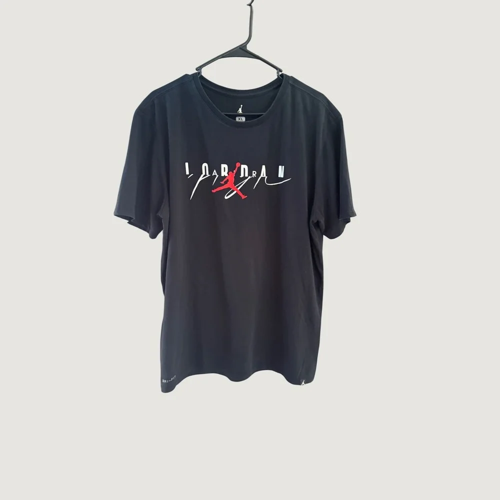 Jordan Dri-FIT Mens XL Black Jumpman Graphic T-Shirt Short Sleeve Basketball Tee